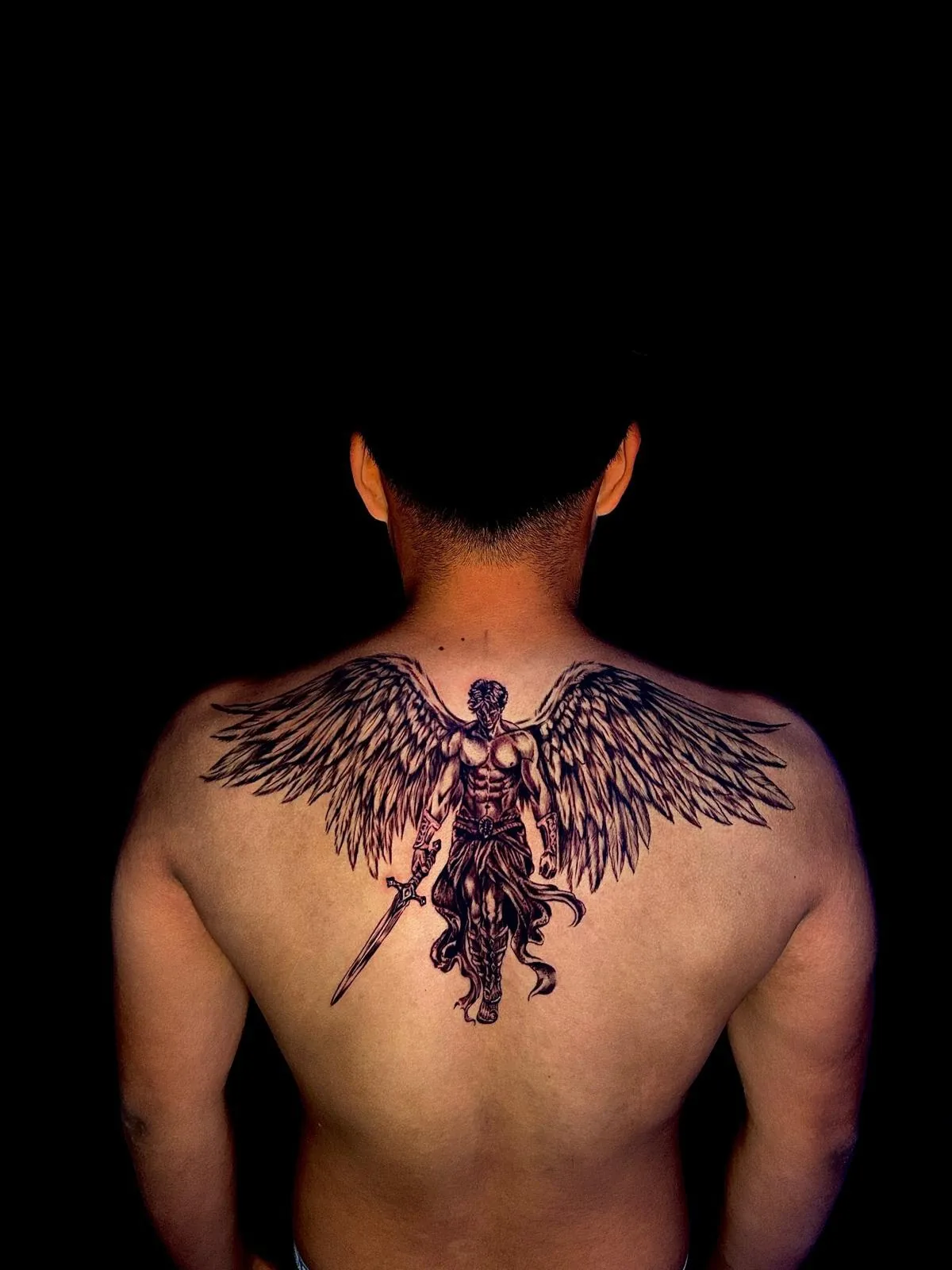 Archangel — blackwork tattoo by Nemo Tattoo Studio